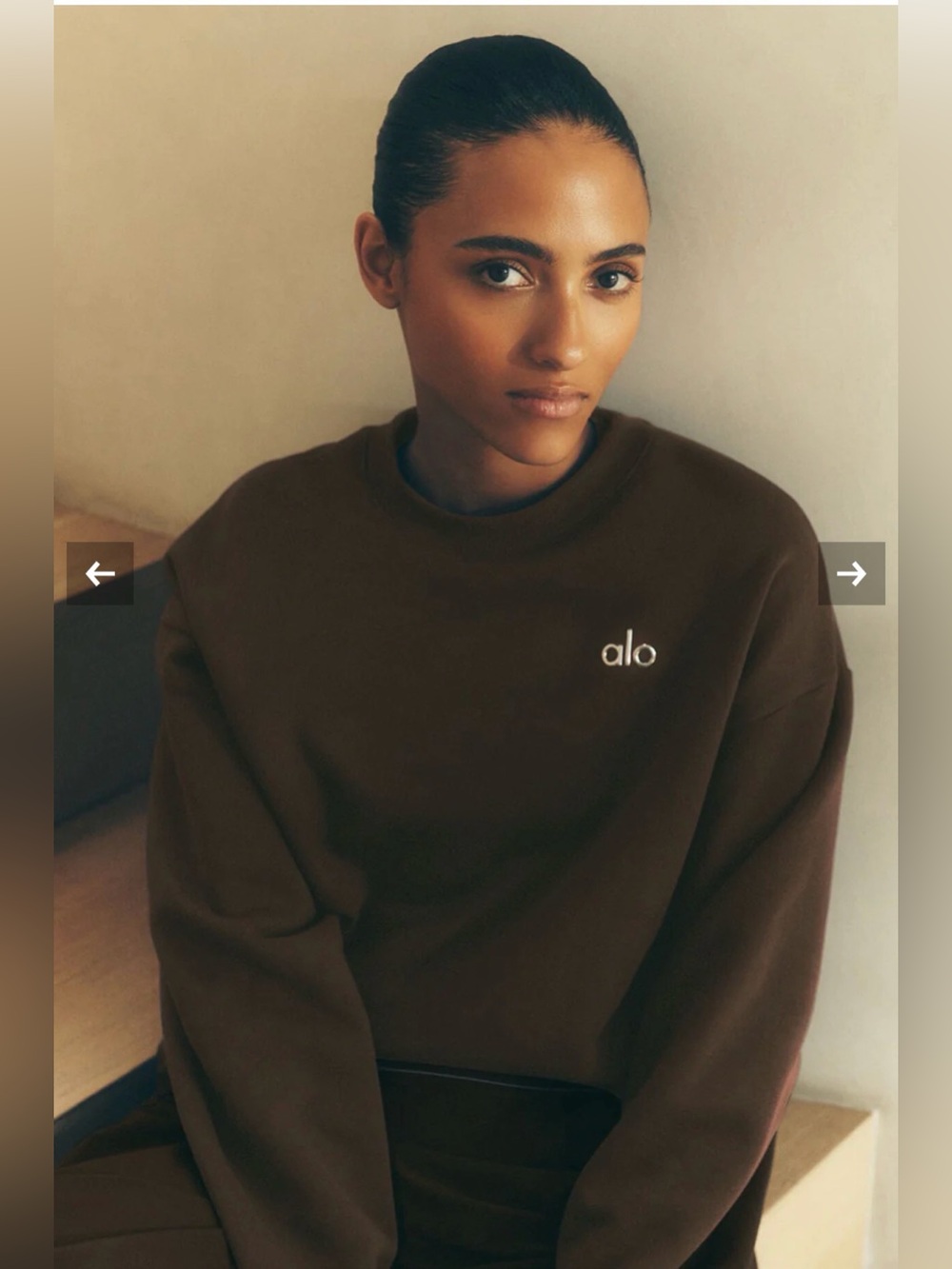 Alo Yoga Accolade Crewneck Sweatshirt in espresso- size XS - Picture 6 of 10